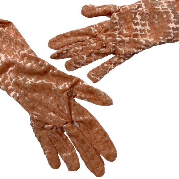 SKIMS Velvet Burnout Logo Glove Crop Top Peach XL - Picture 7 of 12